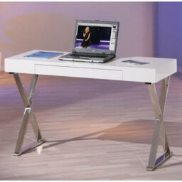 Furniture in Fashion Mayline High Gloss Laptop Desk In White - thumbnail 2