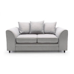 Abakus Direct Darcy 2 Seater Sofa In Light Grey Linen Fabric - thumbnail 1