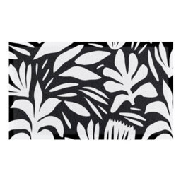 Artsy Doormats Abstract Leaf Black And White Indoor & Outdoor Doormat - 70X40Cm - thumbnail 2