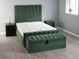 Divan Base Direct Portia Ottoman Storage Box 6Ft Super King - Plush Velvet Emerald Green - thumbnail 5