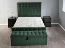 Divan Base Direct Portia Ottoman Storage Box 6Ft Super King - Plush Velvet Emerald Green - thumbnail 6