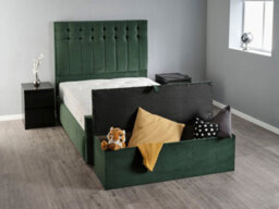 Divan Base Direct Portia Ottoman Storage Box 6Ft Super King - Plush Velvet Emerald Green - thumbnail 7