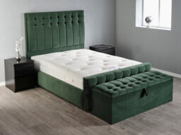 Divan Base Direct Portia Ottoman Storage Box 6Ft Super King - Plush Velvet Emerald Green - thumbnail 2