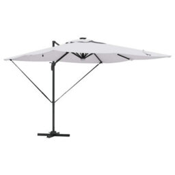 Berkfield Modern Cantilever Roma Parasol With Leds Sand 286X285X270 Cm Aluminium - thumbnail 1