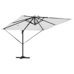 Berkfield Modern Cantilever Roma Parasol With Leds Sand 286X285X270 Cm Aluminium - thumbnail 5