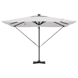 Berkfield Modern Cantilever Roma Parasol With Leds Sand 286X285X270 Cm Aluminium - thumbnail 6