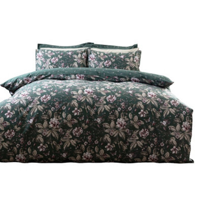 Belledorm Aiyla Duvet Cover Set Bottle Green (Superking) - image 1