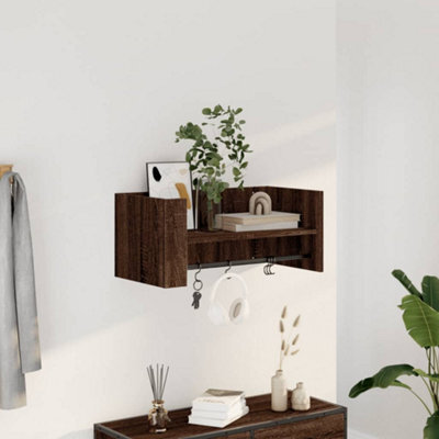 Berkfield Wall Shelf Brown Oak 70.5X35X30.5 Cm Engineered Wood - image 1