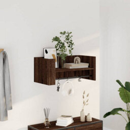 Berkfield Wall Shelf Brown Oak 70.5X35X30.5 Cm Engineered Wood - thumbnail 1