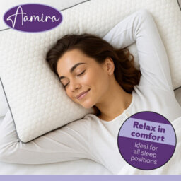 Aamira Premium Orthopaedic Shredded Memory Foam Bed Pillow 70X45Cm, Neck Back & Side Support, Bamboo Washable Cover - thumbnail 6