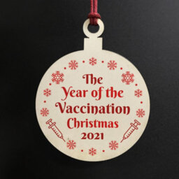 Red Ocean The Year Of The Vaccine Wooden Hanging Tree Decoration Memory Family Gift - thumbnail 2