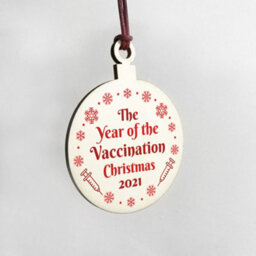 Red Ocean The Year Of The Vaccine Wooden Hanging Tree Decoration Memory Family Gift - thumbnail 4