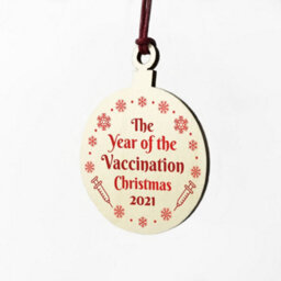 Red Ocean The Year Of The Vaccine Wooden Hanging Tree Decoration Memory Family Gift - thumbnail 6