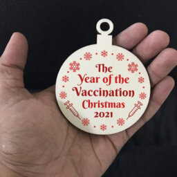 Red Ocean The Year Of The Vaccine Wooden Hanging Tree Decoration Memory Family Gift - thumbnail 5