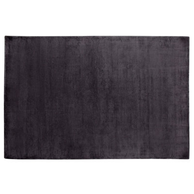 Beliani Rug Gesi Ii Dark Grey 140 X 200 Cm Viscose - image 1