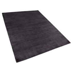 Beliani Rug Gesi Ii Dark Grey 140 X 200 Cm Viscose - thumbnail 4