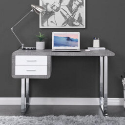 Furniture in Fashion Carlo Wooden Computer Desk In Concrete Effect With Chrome Legs - thumbnail 2