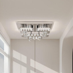 Living And Home Modern 50Cm Fancy 5 Head Square Crystal Led Flush Mount Ceiling Light Fixture Cool White - thumbnail 2