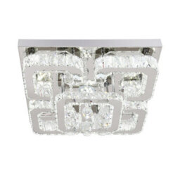 Living And Home Modern 50Cm Fancy 5 Head Square Crystal Led Flush Mount Ceiling Light Fixture Cool White - thumbnail 6