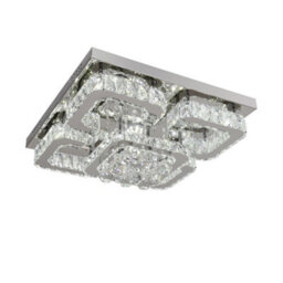 Living And Home Modern 50Cm Fancy 5 Head Square Crystal Led Flush Mount Ceiling Light Fixture Cool White - thumbnail 5