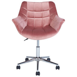 Beliani Desk Chair Labelle Velvet Pink - thumbnail 5