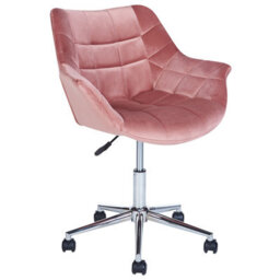 Beliani Desk Chair Labelle Velvet Pink - thumbnail 6