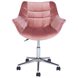 Beliani Desk Chair Labelle Velvet Pink - thumbnail 4