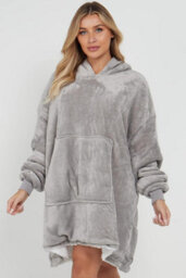 Homes & Linen Oversized Wearable Blanket Hoodie Teddy Fleece Fluffy Sherpa Hooded Sweatshirt Blanket With Pocket For Men & Women - thumbnail 3