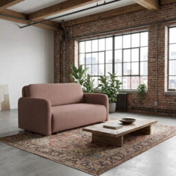 Viva Sun Ii Sofa Bed With Sleeping Function And Bedding Storage Metal Legs Wooden Frame 130X103X85Cm Pink - thumbnail 2
