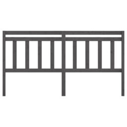 Berkfield Bed Headboard Grey 206X4X100 Cm Solid Wood Pine - thumbnail 3