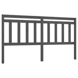 Berkfield Bed Headboard Grey 206X4X100 Cm Solid Wood Pine - thumbnail 2