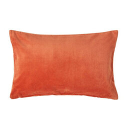 Homescapes Burnt Orange Velvet Rectangular Cushion Cover, 30 X 50 Cm - thumbnail 1
