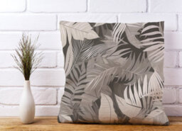 Warren Reed Designer Grey Brown Tropical Leaves Cushions 45Cm X 45Cm - thumbnail 2