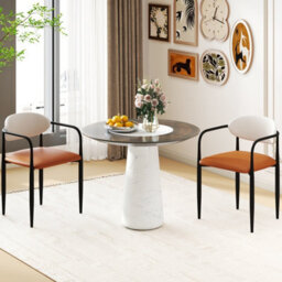 Gainoom Modern Dining Chairs Set Of 2 Faux Leather Upholstered Kitchen Chairs - thumbnail 3