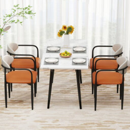 Gainoom Modern Dining Chairs Set Of 2 Faux Leather Upholstered Kitchen Chairs - thumbnail 5