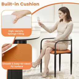 Gainoom Modern Dining Chairs Set Of 2 Faux Leather Upholstered Kitchen Chairs - thumbnail 7