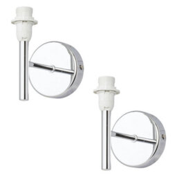 First Choice Lighting Set Of 2 Brea - Chrome Wall Light Fittings Only - thumbnail 1