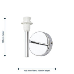 First Choice Lighting Set Of 2 Brea - Chrome Wall Light Fittings Only - thumbnail 3