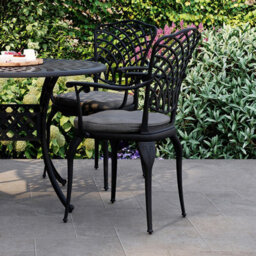 Charles Bentley Cast Aluminium Table And 4 Chairs Set Black Outdoor Dining Table - thumbnail 2
