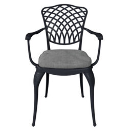 Charles Bentley Cast Aluminium Table And 4 Chairs Set Black Outdoor Dining Table - thumbnail 5