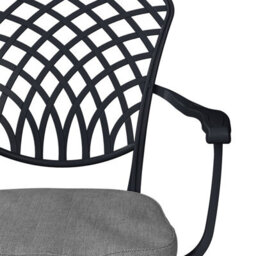 Charles Bentley Cast Aluminium Table And 4 Chairs Set Black Outdoor Dining Table - thumbnail 6