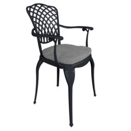 Charles Bentley Cast Aluminium Table And 4 Chairs Set Black Outdoor Dining Table - thumbnail 4