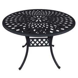 Charles Bentley Cast Aluminium Table And 4 Chairs Set Black Outdoor Dining Table - thumbnail 7