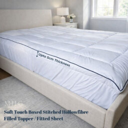 MHG Living 5Cm Thick Mattress Topper, 650 Gsm Box Stitched With Microfibre Fitted Skirt - Double - thumbnail 2