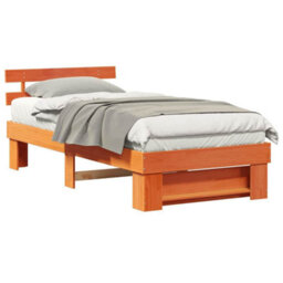 Berkfield Modern With Headboard Wax Brown 90 X 200 Cm Solid Pine Wood - thumbnail 3