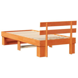 Berkfield Modern With Headboard Wax Brown 90 X 200 Cm Solid Pine Wood - thumbnail 7