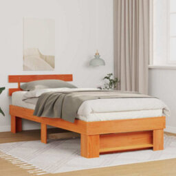 Berkfield Modern With Headboard Wax Brown 90 X 200 Cm Solid Pine Wood - thumbnail 2