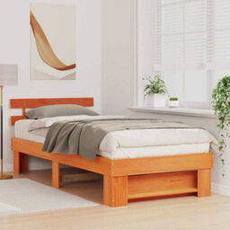 Berkfield Modern With Headboard Wax Brown 90 X 200 Cm Solid Pine Wood - thumbnail 4