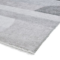 Grey Silver Geometric 5mm Thick Rug, Stain-Resistant Modern Rug For Bedroom, Living Room, & Dining Room-60Cm X 170Cm (Runner) - thumbnail 6