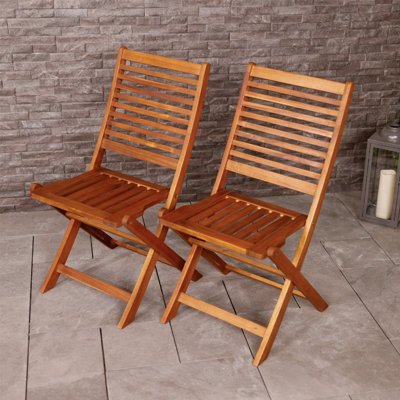 Charles Bentley Fsc Acacia Wood Pair Of Outdoor Foldable Chairs - image 1